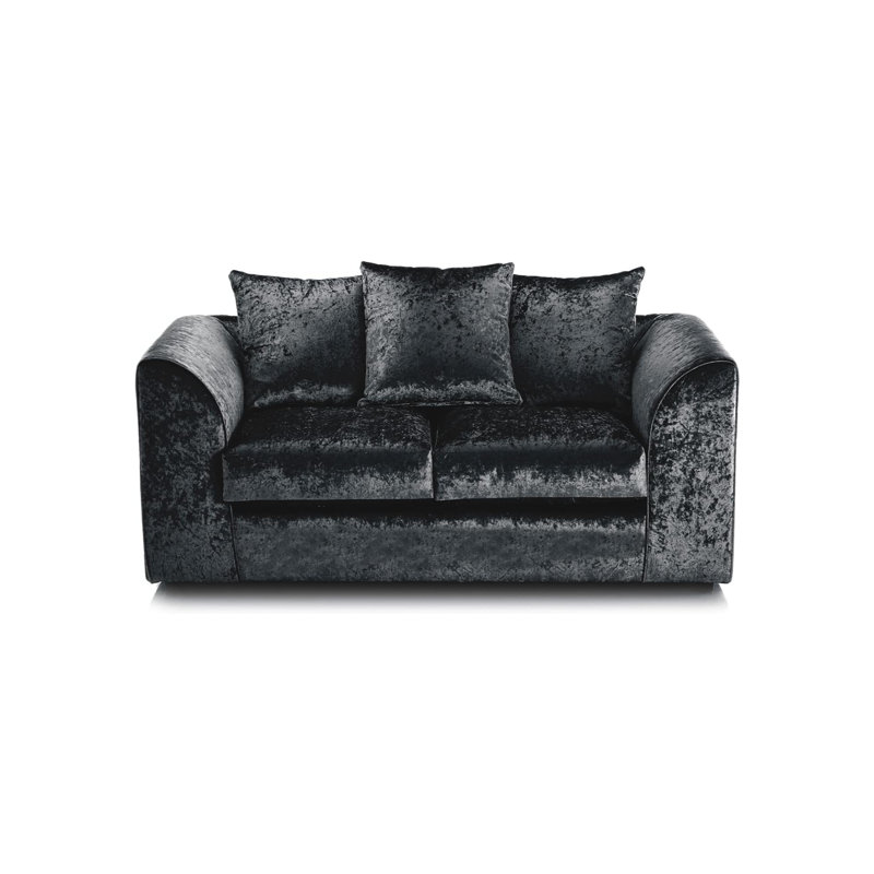 Romelia Velvet Sofa, Black, 2