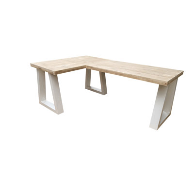 Mirando L-Shaped Solid Wood Top Writing Desk