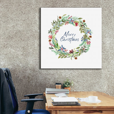Art mural sur toile Winston Porter «Cedar Blues Wreath» par Art Licensing Studio