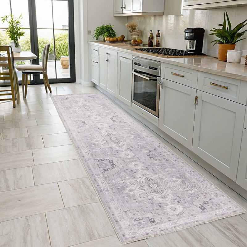 Chenille de coton oriental gris gris Kilim Base de coton antidérapant Kilim, Rectangle 3 pi 4 po x 13 pi 2 po