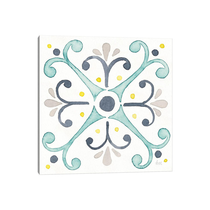 Garden Getaway Tile III White by Laura Marshall - Wrapped Canvas Painting, 93.98cm H x 93.98cm W x 1.91cm D
