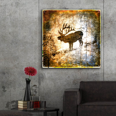 Art mural en verre épique «High Country Elk» par Lightbox Journal