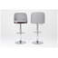 Ensemble de 2 tabourets de bar pivotants à hauteur de comptoir moderne - Fauteuil d'îlot de cuisine rembourré en lin gris avec dossier, rotation à 360 ° et base en métal