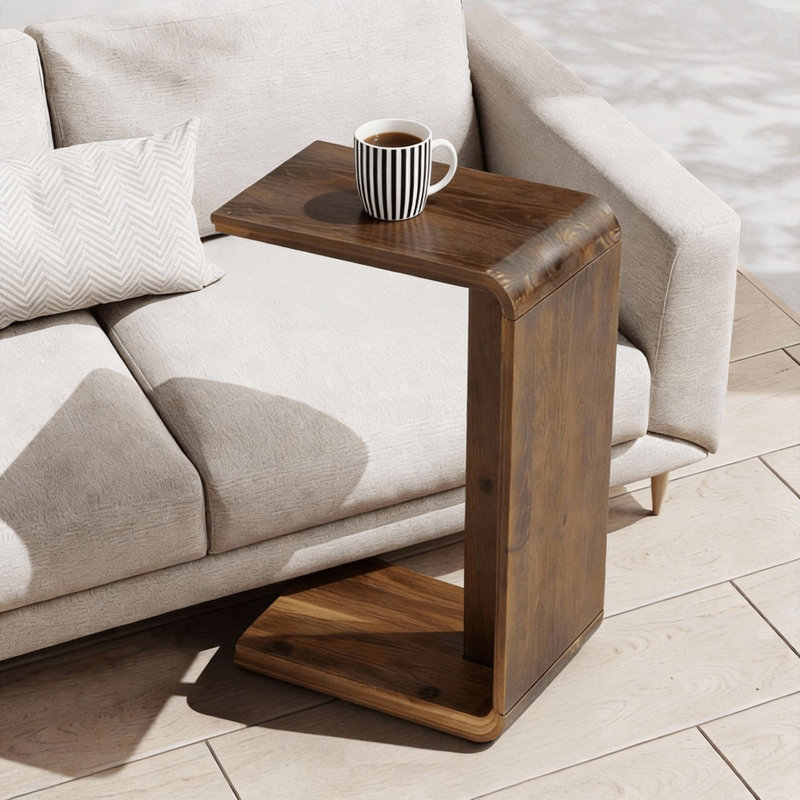 Solid Wood Pedestal End Table, 2 Pieces