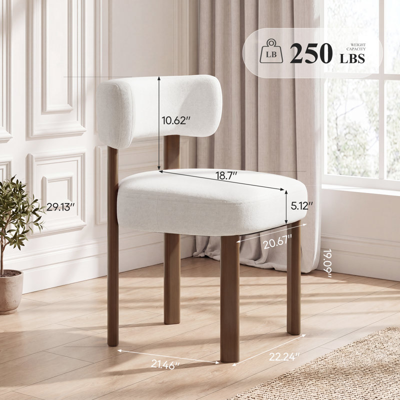 Chaises de salle à manger rembourrées Modern, Beige