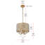 Lustre cylindrique unique à 4 lumières avec accents de cristal Lela-386606035-386606034-387280258
