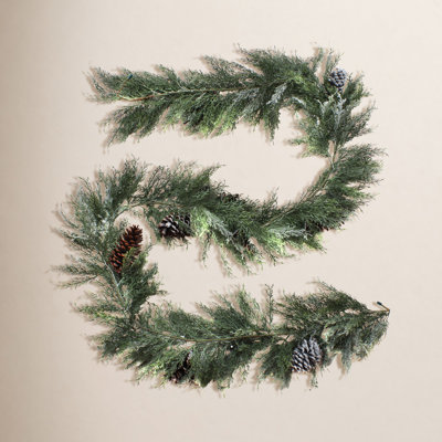 108" Frosted Pre-Lit Pinecone Garland