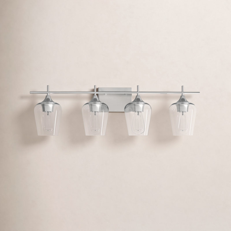Éclairage pour meuble-lavabo à intensité variable Breena, Nickel satiné, Clear