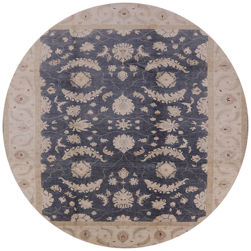 Tapis bleu / beige Mo, Rond 6 pi