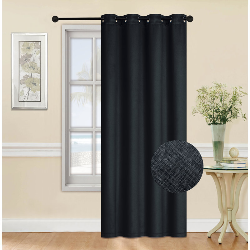 Rideau occultant en polyester Crystina, Noir, L 54 po x L 95 po