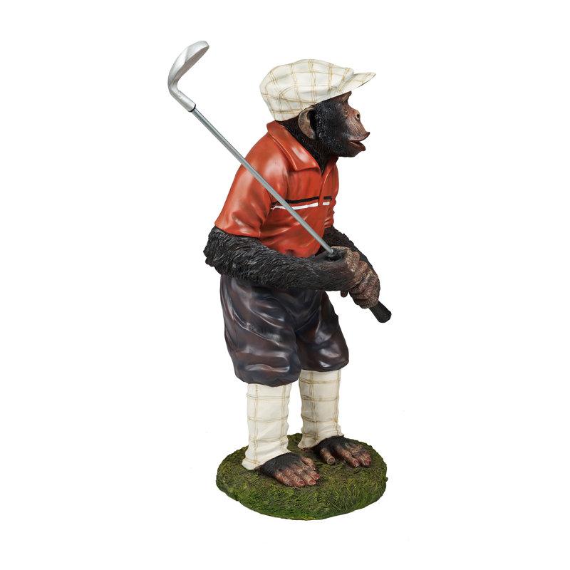 Statue de singe golfer