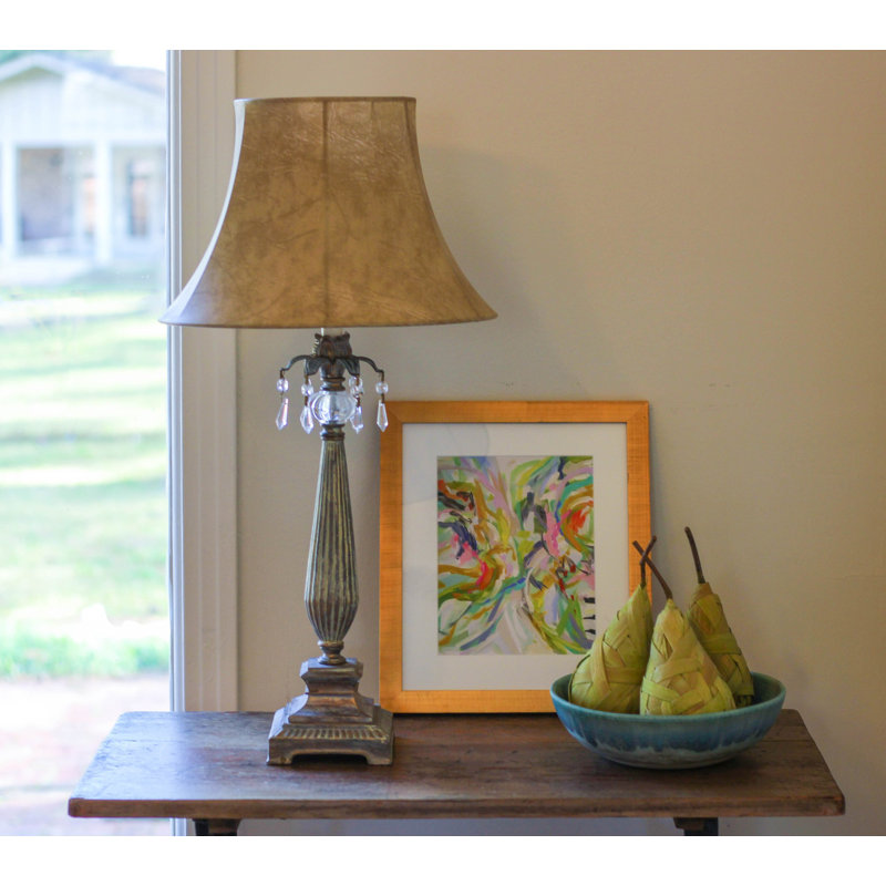 Faux Shallow Drum Parchment Lampshade, Cream, 8" H x 12" W x 9.25" D
