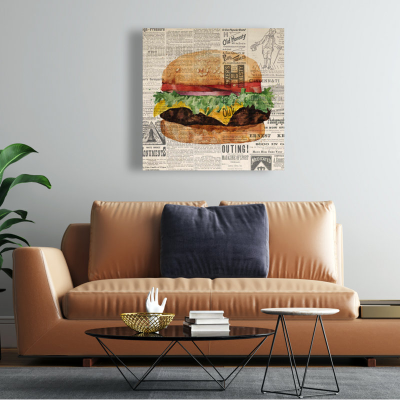 Vintage Cheeseburger Canvas | American Kitchen Home Decor