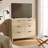 Natural Wood 6 Drawer Dresser- Rattan Surface for Bedroom