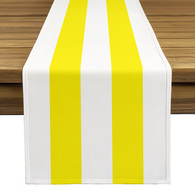 Yellow Striped Table Runner 108" x 14"