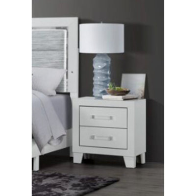 Élégante table de chevet blanche d'une hauteur de 23,07 po et d'une largeur contemporaine de 19,69 po, paquet de 42,24 lb