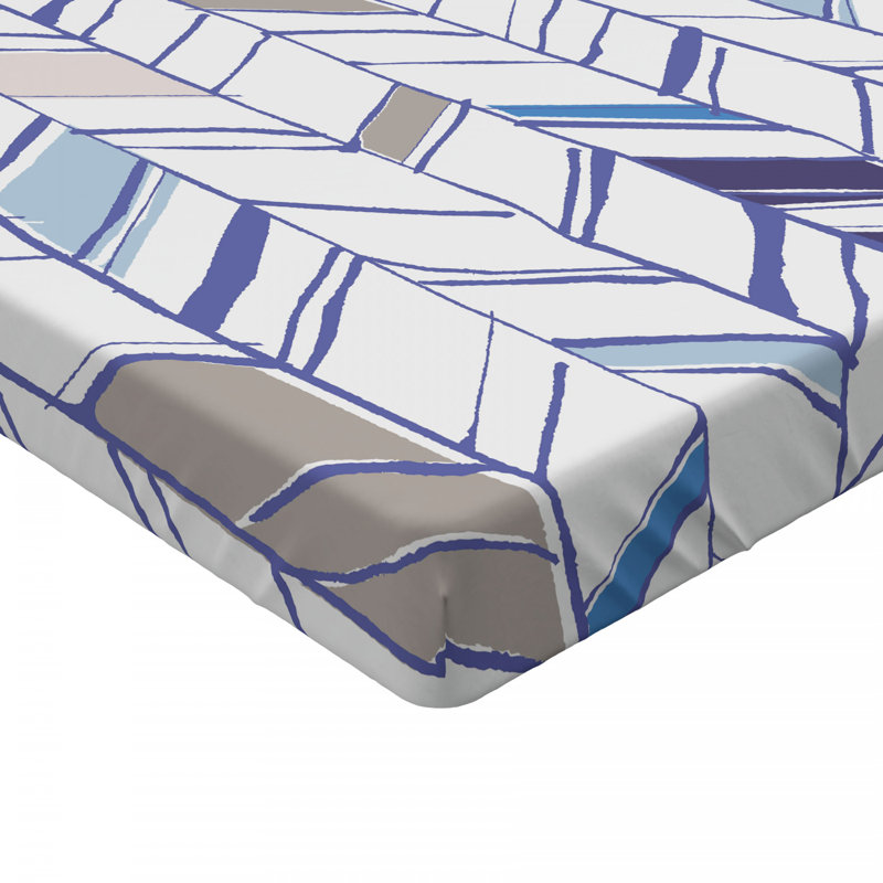 Microfiber Geometric Fitted Sheet, Twin Fitted Sheet