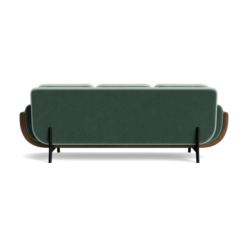 Regatta 100 Sofa, Performance Velvet - Jade/Bedford - Tobacco, Black