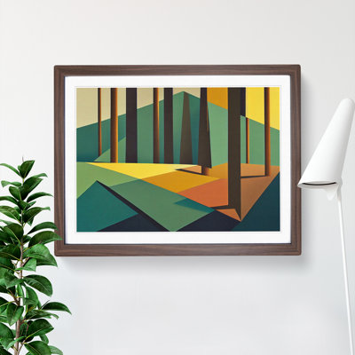Tranquil Abstract Pine Trees - Framed Print