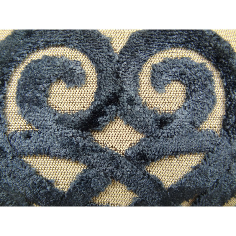Thomas Collection® Navy Velvet Scroll Throw Pillow, Square 16"