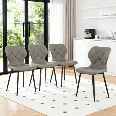 Upholstered Armless Dining Chair With Wraparound Backrest