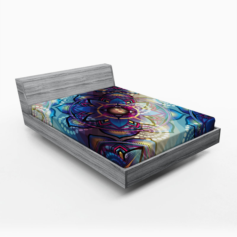 Microfiber Geometric Fitted Sheet, Full Fitted Sheet