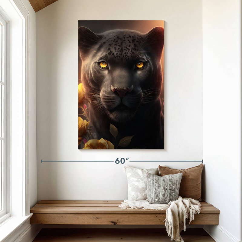 Brampt A Black Panther Portrait, 48" H x 32" W