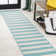 Claren Two-Tone Wide Stripe Aqua/Cream Indoor/Outdoor Rug
