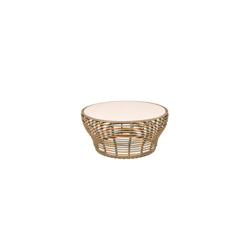Basket Outdoor Round Coffee Table, 30" W x 30" L x 16" H, Graphite/Fossil Black