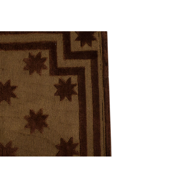 Hand-Knotted High-Quality Gold and Brown Area Rug