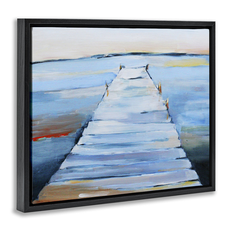 Cadre flottant Wet Dock Seascape, conception par 1x, Cadre flottant noir de jais, H 17 po x l 21 po