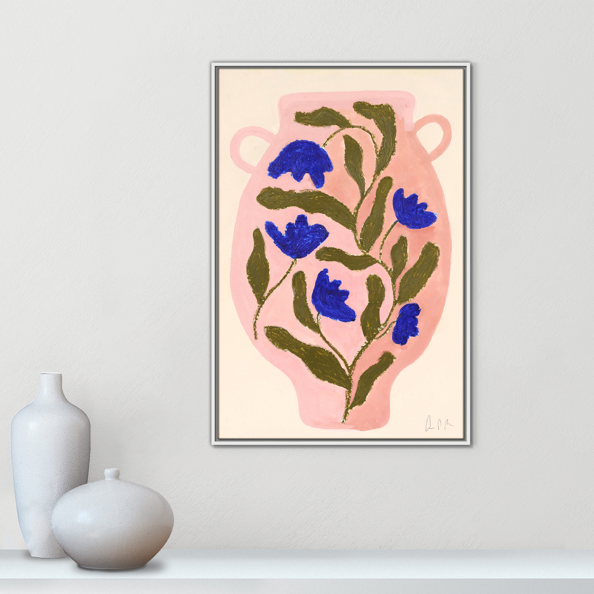 Vase No. 01 Print by Camilla Bergqvist, 37.5" H x 25.5" W, White