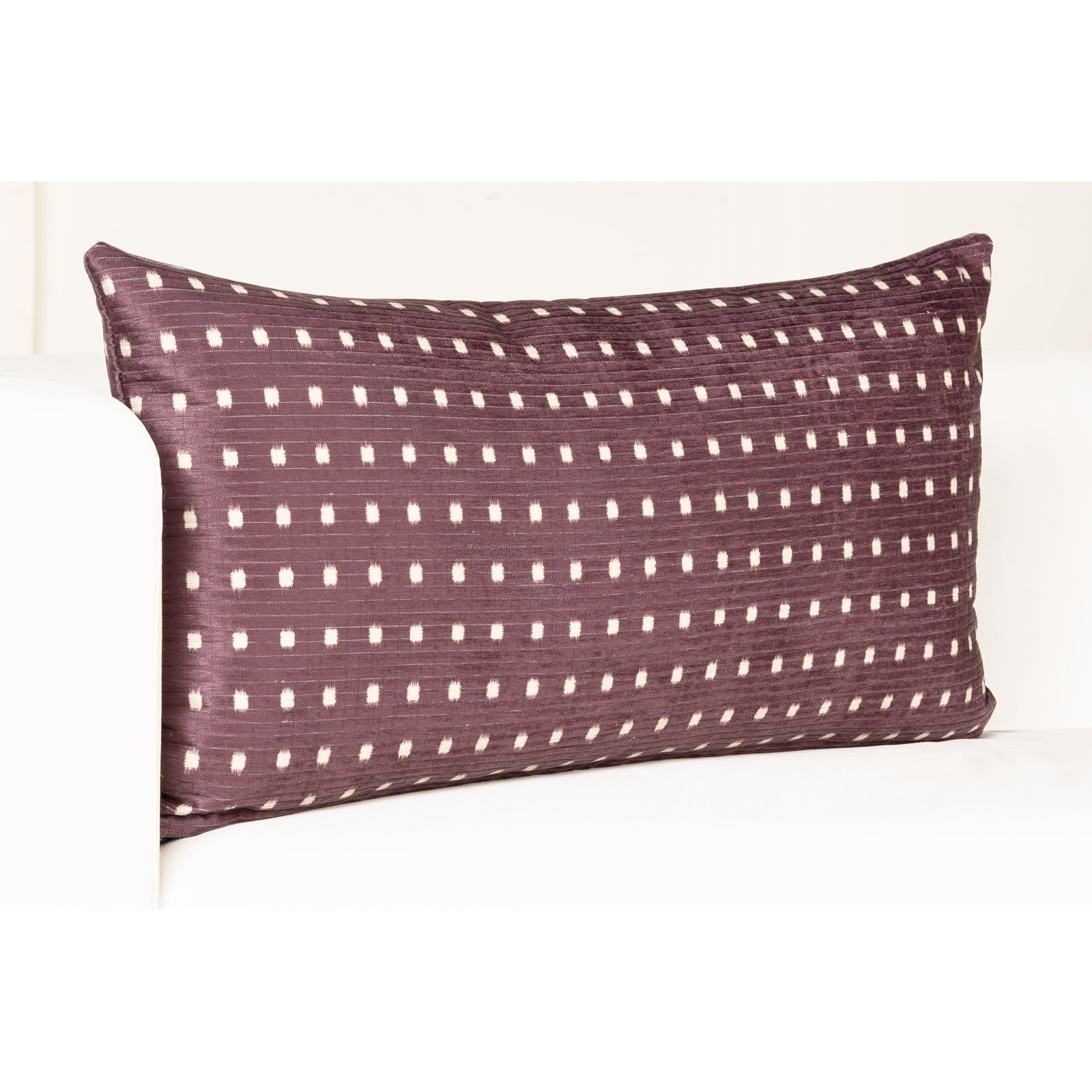 Grid Throw Pillow, Feather, Rectangle 14"H x 26"W, Dark Cherry