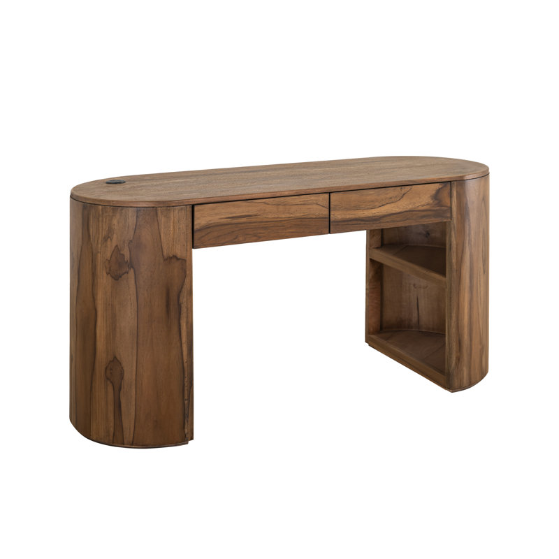 Bureau 2 tiroirs, Brun