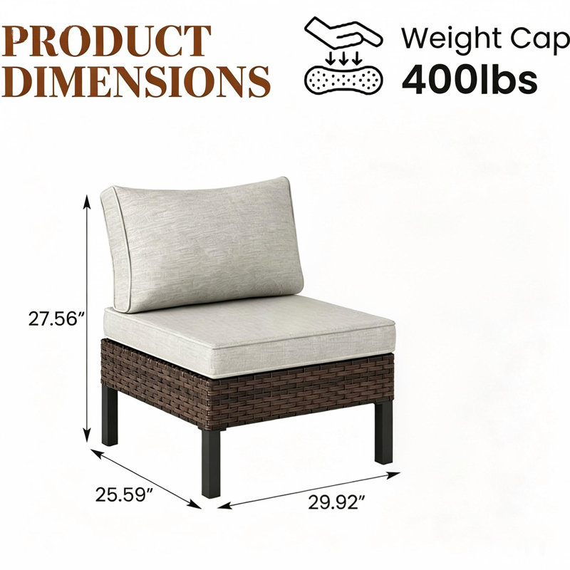 Outdoor Dining Side Chair with Cushions