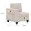 Fauteuil modulaire 1 place avec siège de rangement relevable Wely, ports USB, velours côtelé beige Wely-120613756