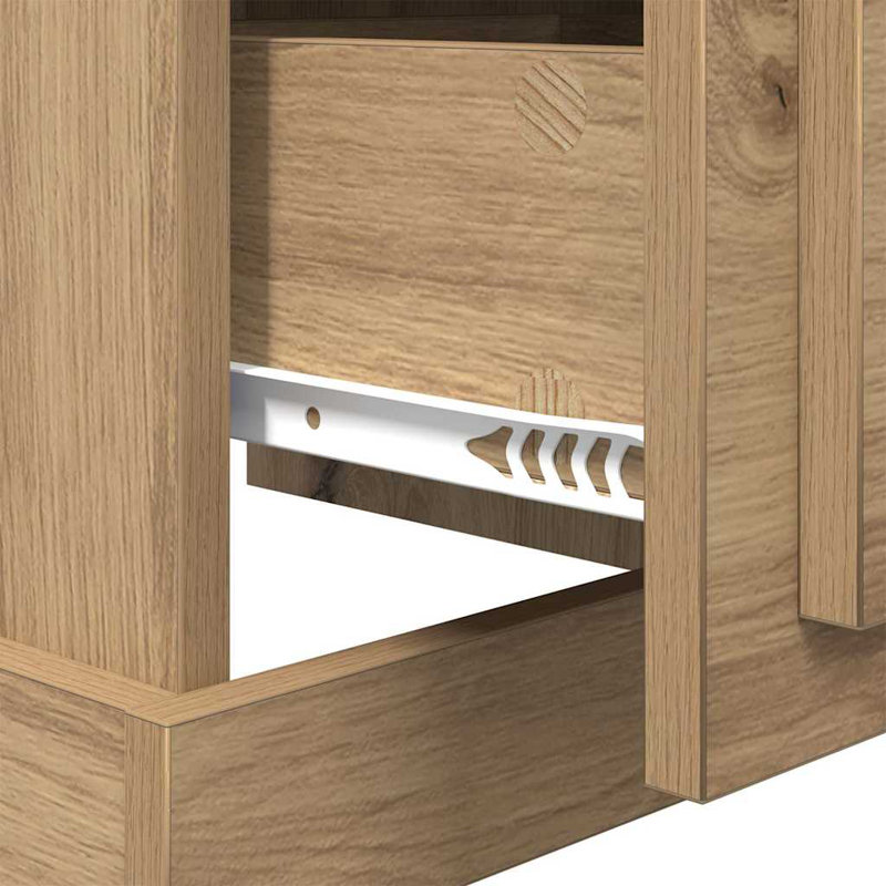 39cm W Manufactured Wood Bedside Table, Artisan Oak