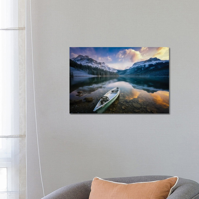 First Snow Emerald Lake by Yongnan Li - Wrapped Canvas Print, 66.04 cm H x 45.72 cm W x 1.91 cm D