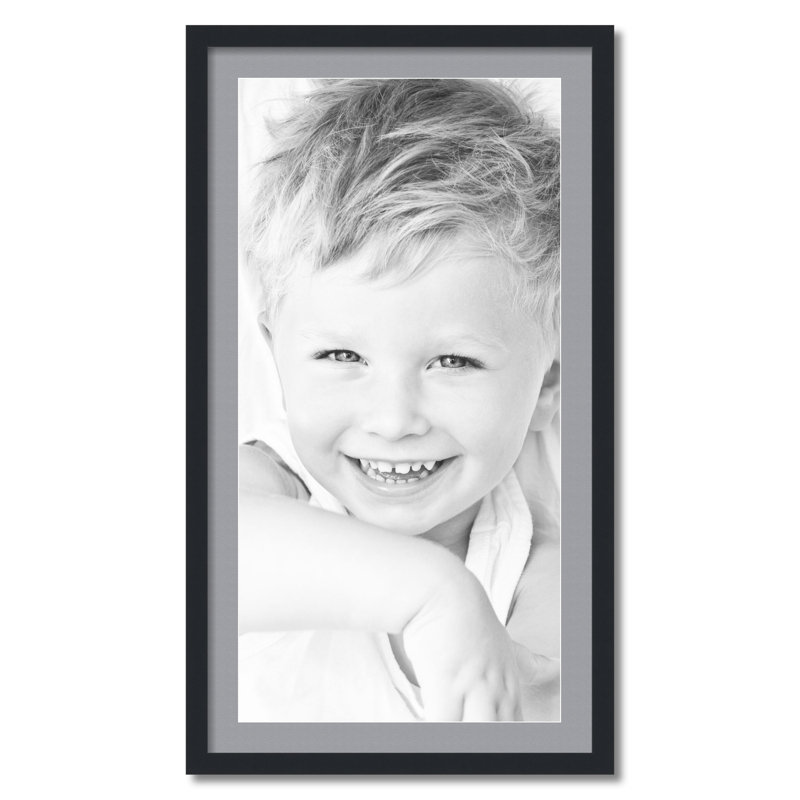 Cadre pour photo simple 18 po x 36 po en bois mat, Argent