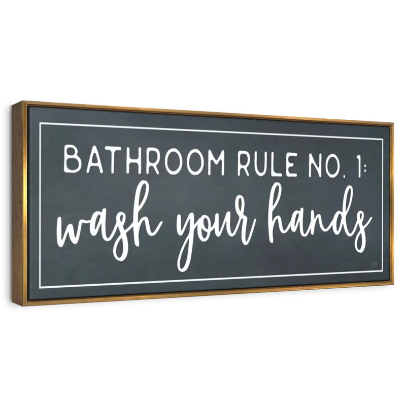 Salle de bain règle n ° 1, Cadre flottant doré, 43 po x 15 po