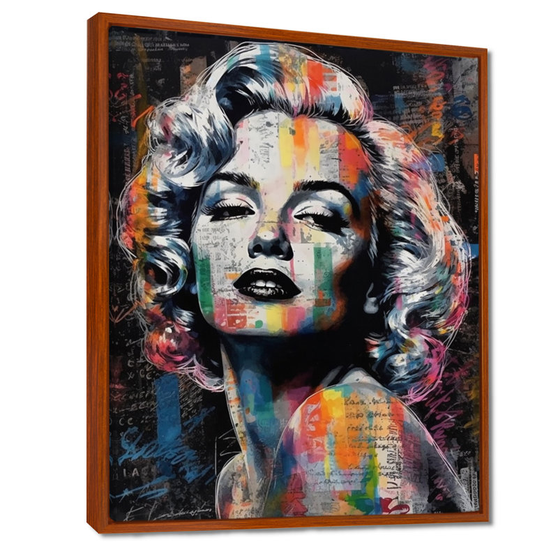 Marilyn Monroe Retro Collage - Woman Pop Wall Art, Wrapped Canvas, 20" H x 12" W