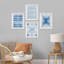 Watercolor Blue Pastel Blue Tie-Dye Patterns - ensemble de 4 reproductions de cadres photo simples-97762571-97762574