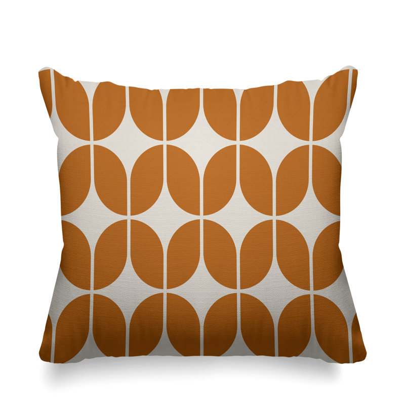 Housse et insert de coussin extérieur d'extérieur, 17 po x 17 po, Orange, Carré