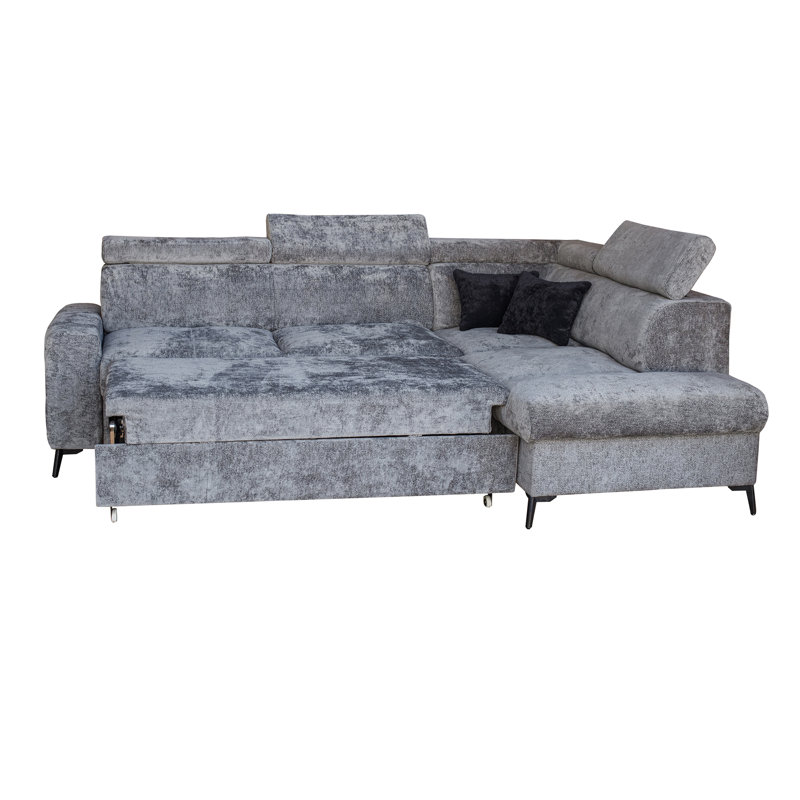 Floreda Grey Left Side Sectional With Bed And Storage, Left Hand Facing
