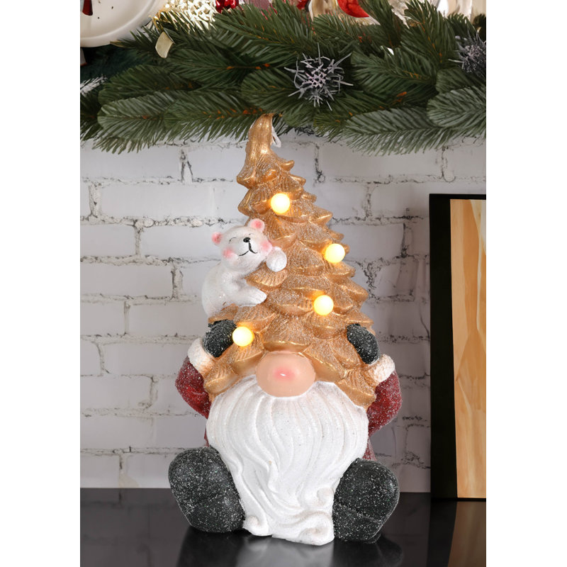 Twinkle Tree Gnome With Bear