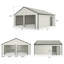 Double garage en métal avec porte d'entrée latérale-112833815