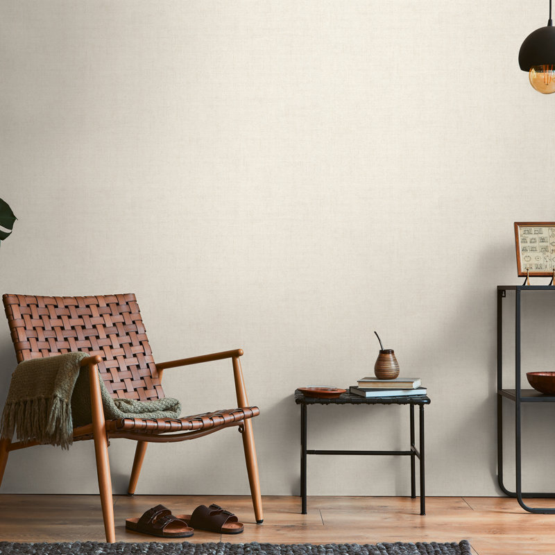 Havana 2 Collection Painted Plain Design Wallpaper Roll, Off-White