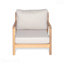 Fauteuil club en teck beige avec ensemble de conversation en bois d'acacia et table basse avec meubles de patio à coussin résistant à l'eau