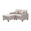 Canapé modulaire réversible 3 pièces Turmea Latitude Run® Beige avec coussins et pieds interchangeables-118805335-118805337-118805340