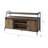 Rustic Tv Stand With Open Shelf, Accommodates 50-59" Tvs, Display Your Decor Oak & Black Console Stand, 58" Max Tv, Spacious Storage Options